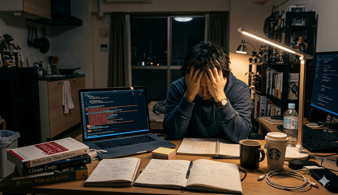挫折するプログラミング学習者