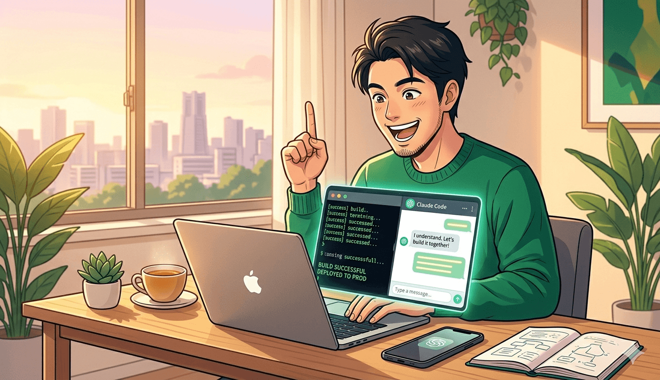 Claude Codeで開発する様子